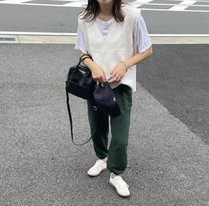 4カラー ニット ベスト Vネック 重ね着 シンプル 無地 トップス レディース Ladiesfashion Kandk