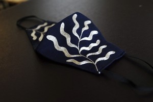 【刺繍マスク】 "Sea plant-white"