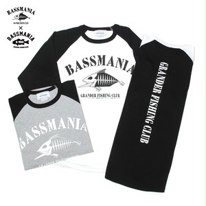 Bassmania グランダー武蔵 スケルトンデザイン7分ラグランtee Blk Wht 限定受注生産 3月下 中旬配送 Bassmania Jp