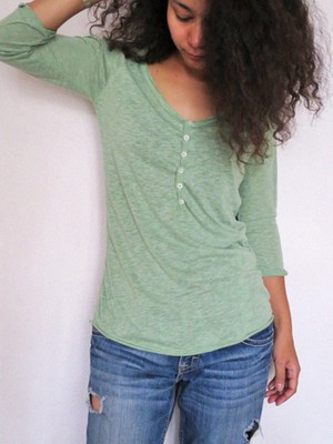 サイド切り替えロンT(グリーン)