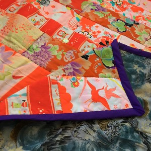 Vintage モスリン リバーシブルパッチワークキルト すべてハンドメイド服一点ものファッションのプリシラ