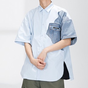 白シャツ かっこいい異素材使い メンズ セレクトショップ Taeyangday Shop テヤンデイショップ