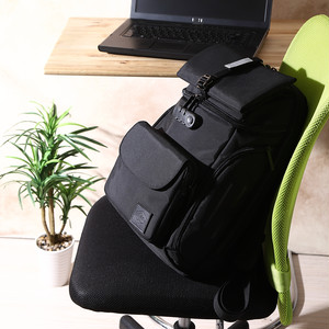 ツナグバッグ2in1 鍵付き リュック ブラック 防犯 防水 Pcリュック 裏地オレンジ Simclear Store