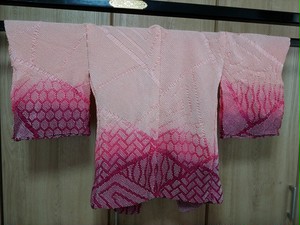 未仕立て絞り 羽織 ピンクグラデーション 未仕立て絞り 羽織 ピンクグラデーション