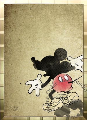 絵画 インテリア ディズニー ブランドオマージュアート スターデザイン ミッキー グッチ スニーカー A1ポスター アートショップフォームス