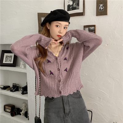 刺繍フラワーカーディガン 2カラー 韓国ファッション オルチャンフアッション 韓国服 Tt03 Base Mag