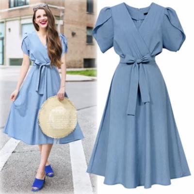 チューリップスリーブがかわいい カシュクールで授乳も 超かわいいマタニティワンピース Base Mag