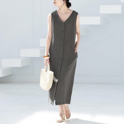 店舗人気アイテム お洒落見え抜群ジレワンピース Base Mag