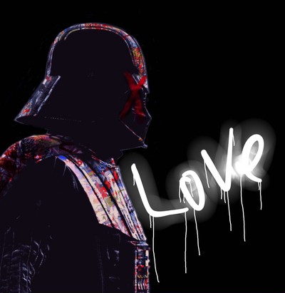 薔薇を握りしめるダースベイダーのloveアート Base Mag