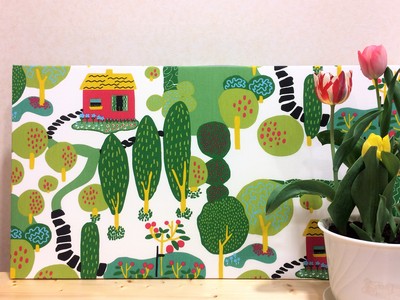 伝統ファブリックでお部屋を明るく北欧風に 気軽に飾れるファブリックパネル Base Mag