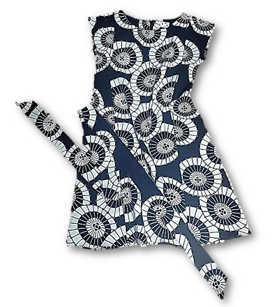 138 番傘柄の浴衣からフレンチスリーブａラインワンピース Base Mag