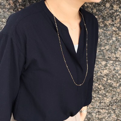 コーディネートの幅が広がる ロングチェーンネックレス Base Mag