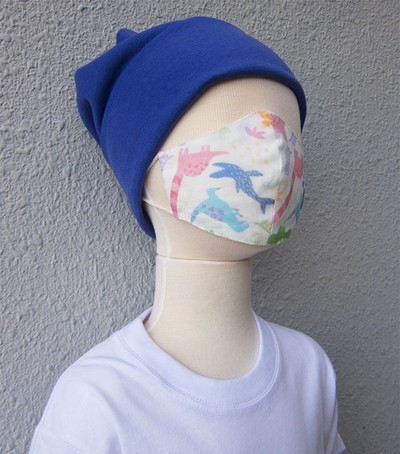 可愛い恐竜がプリントされたガーゼの子供用マスク 暑い時期も大丈夫 Base Mag