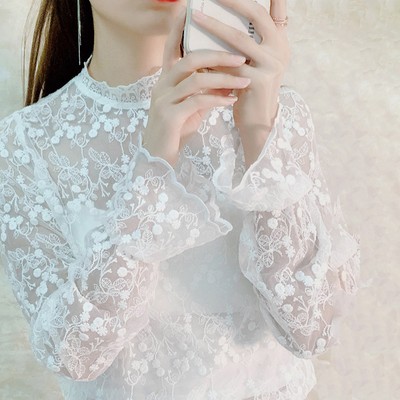 シースルーレースブラウス インナーとしてもお使いいただけますよ Base Mag