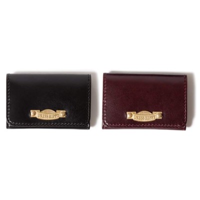 DRESS HIPPY/LEATHER CARD CASE (BLACK / WINE)