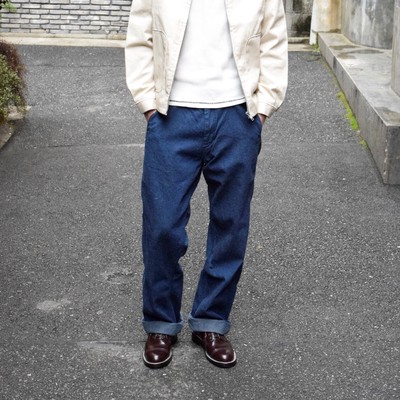 DRESS HIPPY/BACK LACE TROUSERS(NEP DENIM)
