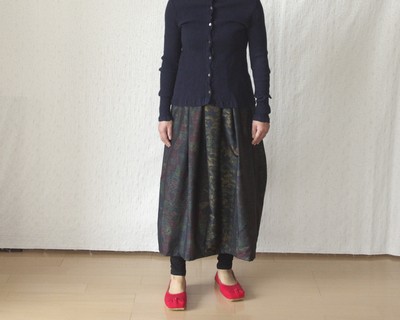 着物リメイク 大島紬のつぼみスカート Base Mag