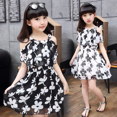 シフォンワンピース 女の子 ドレス 花柄 キャミワンピース 春夏 サマー 子供服 ジュニア Base Mag