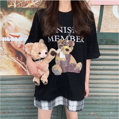 クマプリントがとっても可愛いオーバーサイズtシャツ Base Mag