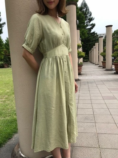 Vネックコルセットワンピース Base Mag