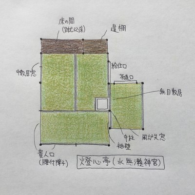 水無瀬神宮にある優雅で上品な茶室 燈心亭 の間取り 平面図 や特徴を解説してみました Base Mag