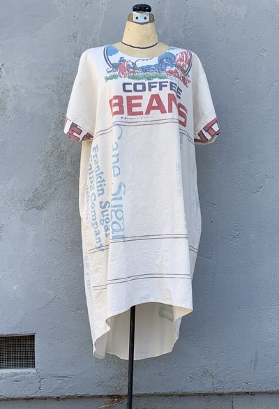 コーヒー豆の袋でリメイクしてサマーワンピ リサイクルドレス Base Mag