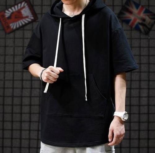 送料無料 オーバーサイズ オシャレチャック 半袖 パーカー Prettymart