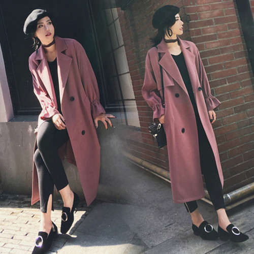 送料無料 トレンチコート スプリングコート アウター ロングコート ロング丈 ベルスリーブ 長袖 ウエストマーク ウエストベルト ピンク ベージュ 春 大人可愛い カジュアル フェミニン きれいめ 上品 デート お呼ばれ お食事会 通勤 通学 Eine Katze