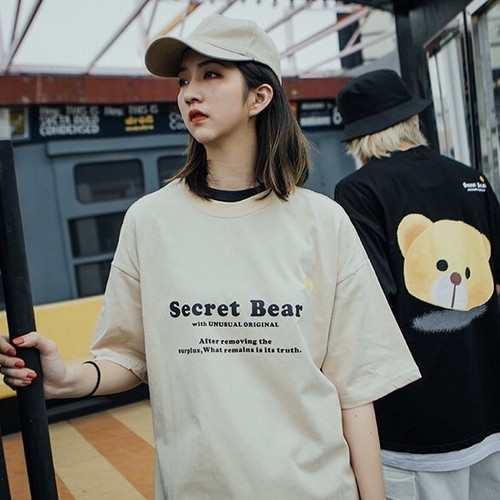 ガーリーバックベアプリントTシャツ A162 ガーリーバックベアプリントTシャツ A162