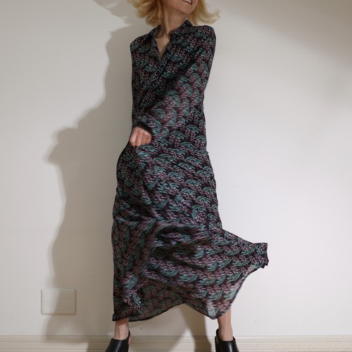 楽天 ボタニカルプリントシフォンワンピース インポート ひざ丈ワンピース Delicia Malta Com