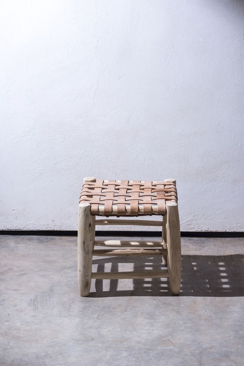 LEATHER MESH STOOL small