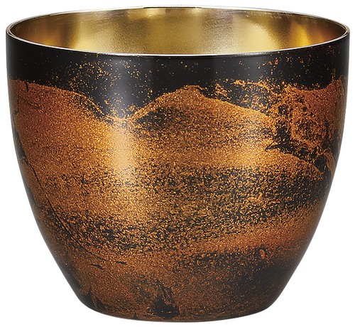 A3-4　漆磨カップ　ぐい呑　黒ビャクダン　二重構造