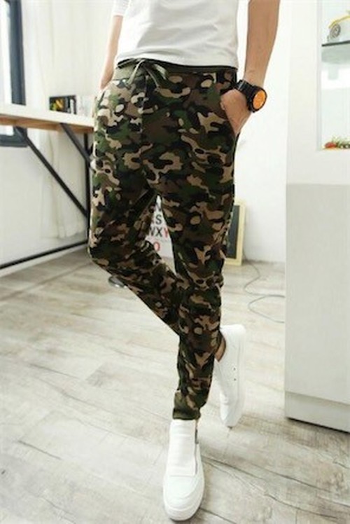 メンズサルエルパンツ 迷彩柄 ロングチノパン 迷彩スキニーパンツ おしゃれ ジョガーパンツ B Command コマンドプラス