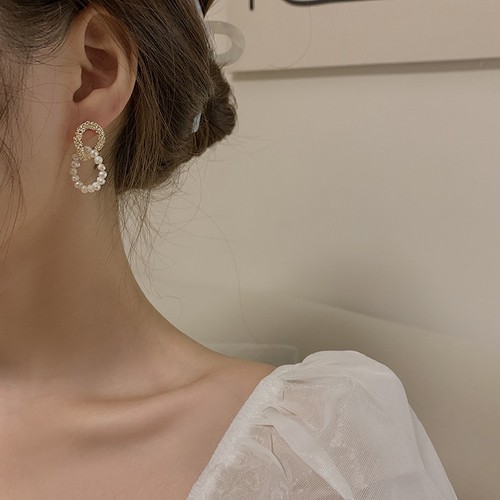 pearl chain gold ring pierce pearl chain gold ring pierce