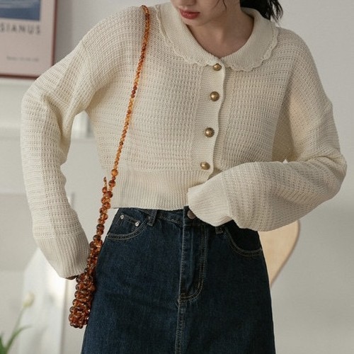 oval collar summer knit cardigan 2c's oval collar summer knit cardigan 2c's