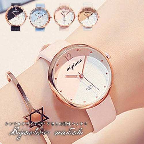 腕時計 レディース 腕 時計 レディースウォッチ ウォッチ カラー豊富 おしゃれ かわいい 大人かわいい デイリー カジュアル オフィス シンプル 合わせやすい 生活防水 パステルカラー バイカラー ピンクゴールド オシャレ 17rabbit インテリア 雑貨 電化製品の通販