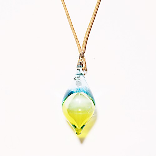 硝子のアロマペンダント <Sky Blue & Yellow> 硝子のアロマペンダント <Sky Blue & Yellow>