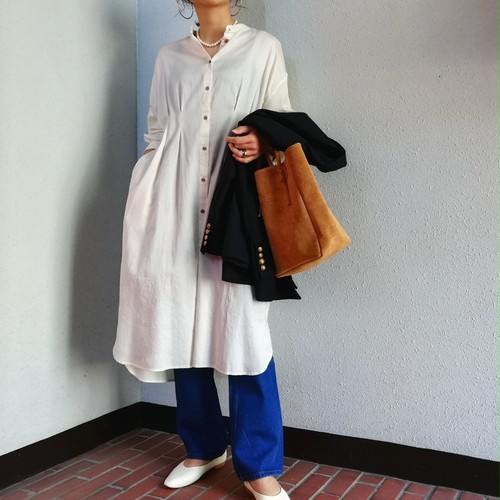 ≪再入荷≫THIS IS MY HAPPY THINGS (綿サテンフロントタックシャツワンピ) ≪再入荷≫THIS IS MY HAPPY THINGS (綿サテンフロントタックシャツワンピ)