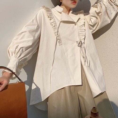 shoulder frill chef blouse shoulder frill chef blouse