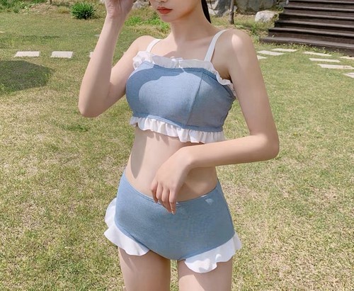 frill tube top swim wear frill tube top swim wear