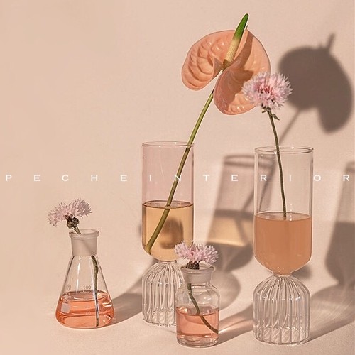 即納 マーメイドベース２点set 一輪挿し 花瓶 北欧 シンプル マット グラス 食器 雑貨 モダン 陶器 オブジェ 花 海外インテリア Peche ペシェ