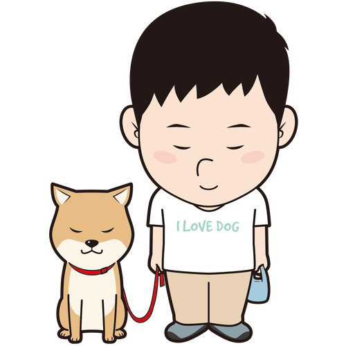 お辞儀する男性と犬 Sozaido