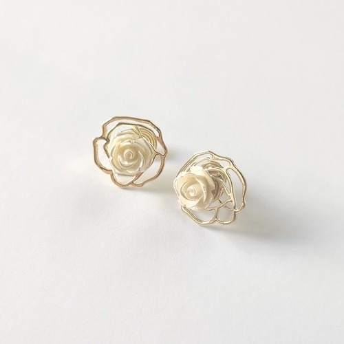 white rose gold line pierce/earring white rose gold line pierce/earring