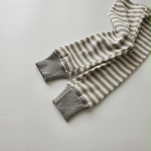 【即納】ボーダーワッフルレギンスパンツ cotton house 【即納】ボーダーワッフルレギンスパンツ cotton house