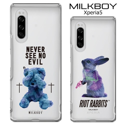 メール便 送料無料 Xperia5 Milkboy ケース カバー Pc ハード ハードケース クリアケース クリア シンプル かわいい グッズ ミルクボーイ クマ くま ウサギ うさぎ So 01m Sov41 Xperia 5 エクスペリア エクスペリア5 ファイブ スマホカバー スマホケース S Ow 7g6 Stars