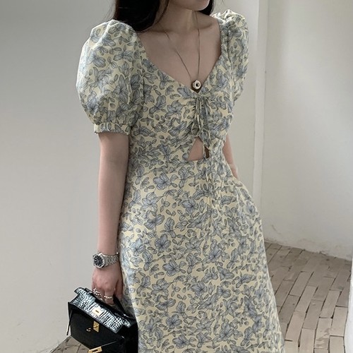 poiot crop flower pattern long dress 2c's poiot crop flower pattern long dress 2c's