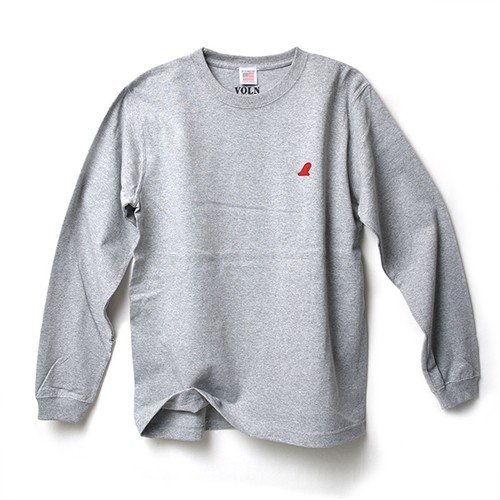 RED FIN HEAVY WEIGHT L/S T-SHIRT - GRAY
