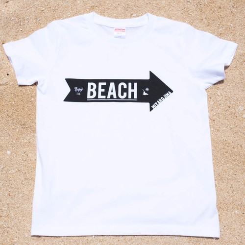 MIYAKOJIMA BEACH ➡︎ Tシャツ White×Black MIYAKOJIMA BEACH ➡︎ Tシャツ White×Black