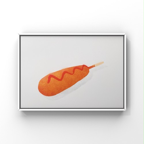食べ物スプレーアート作品 アメリカンドッグ Norimiso Wakuwaku Online Shop