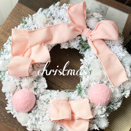 クリスマスリース ピンク Houkiboshi